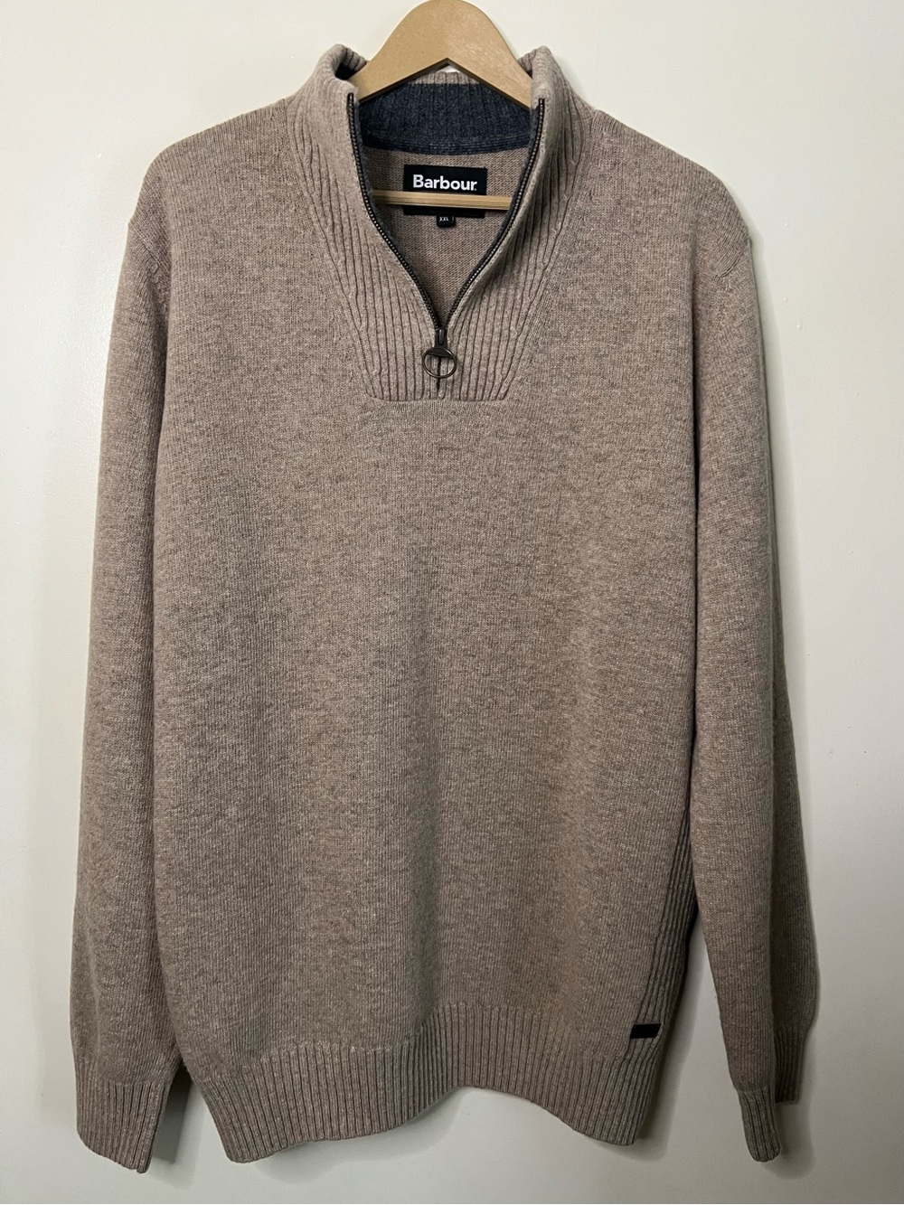 Barbour Wool Quarter Zip Pullover Sweater Size 2XL
